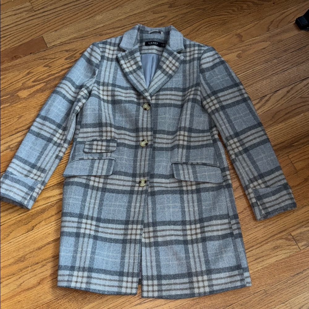 Ralph Lauren Classic Plaid Wool Walker Coat